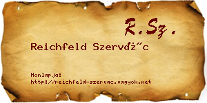 Reichfeld Szervác névjegykártya